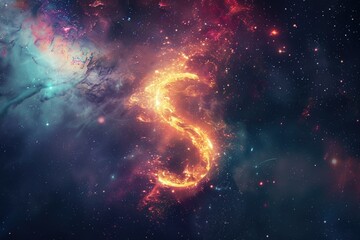 Poster - A galaxy with a spiral shape in the center, ideal for space or astronomy-themed designs