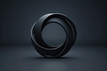 Poster - A small black circle sits alone on a dark background, providing contrast and simplicity