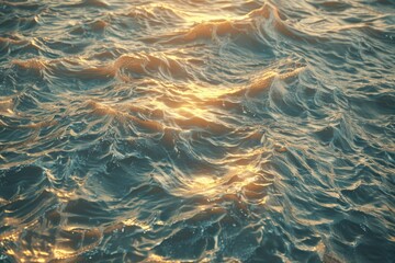 Poster - A close-up shot of ocean waves crashing against the shore