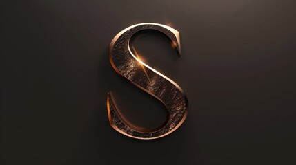 Aufkleber - A single shiny letter 'S' on a black background