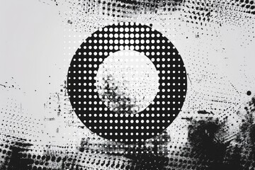 Poster - A simple illustration of a circular shape in monochrome colors