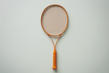 Aufkleber - A tennis racket lies flat with a single tennis ball resting on its surface, ready for a game