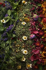 Poster - A variety of colorful flowers arranged on a table, perfect for use in still life photography or as a decorative element