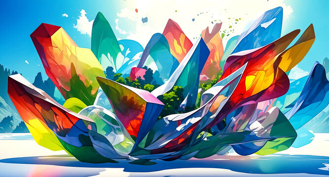 Abstract Colorful Shapes In The Sky