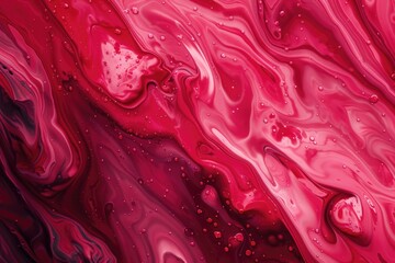 Aufkleber - A close-up view of a liquid painting on a surface, featuring swirling colors and textures