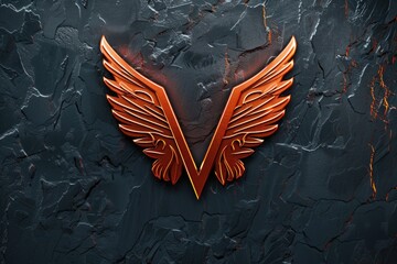 Poster - A detailed shot of a logo on a wall with minimal background distraction