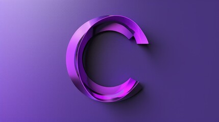 Aufkleber - A single purple letter C on a purple background, suitable for branding or design purposes