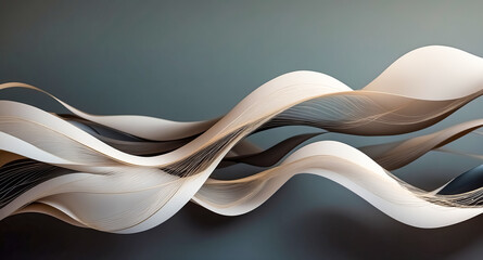 Wall Mural - Abstract  Wavy Lines on Gray Background