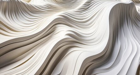 Wall Mural - Abstract White Wave Pattern