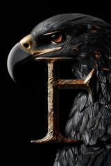 Poster - A detailed shot of a statue depicting a bird of prey, such as an eagle or hawk