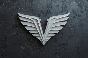 Poster - A detailed shot of a company logo on a wall, suitable for use in corporate communications or presentations