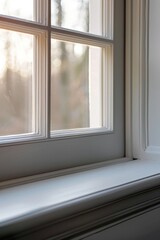 Poster - A collection of white window sills, perfect for interior design or architectural photography