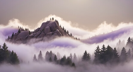 Poster - Misty Mountain Peak