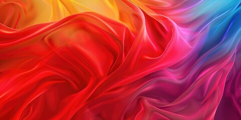 Poster - A close-up shot of a vibrant red, yellow, and blue background