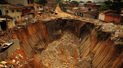 Aufkleber - A large hole in the street's surface, waiting for repair or maintenance