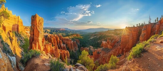 Wall Mural - Sunrise Over the Hoodoos of Bryce Canyon National Park