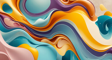 Poster - Abstract Colorful Swirls and Waves