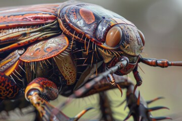 Poster - A close-up view of a bug with distinctive spikes on its head