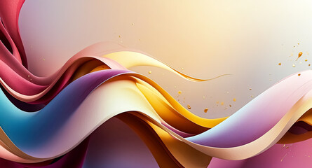 Wall Mural - Abstract Flowing Liquid with Gold Splashes