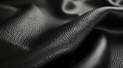 Black eco leather texture close up with dark grey synthetic material and reflection