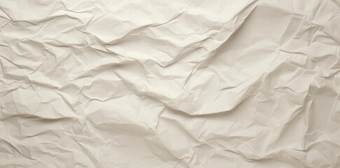 Wall Mural - paper wrinkled texture on a piece of white paper