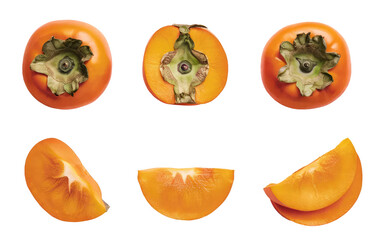 Wall Mural - Isolated PNG Persimmon fruit , GENERATIVE AI