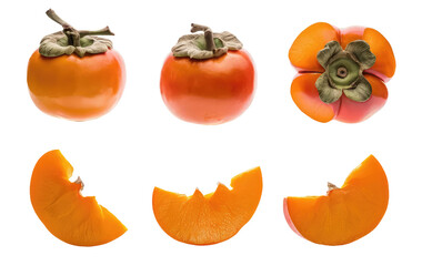 Wall Mural - Isolated PNG Persimmon fruit , GENERATIVE AI