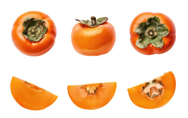 Wall Mural - Isolated PNG Persimmon fruit , GENERATIVE AI