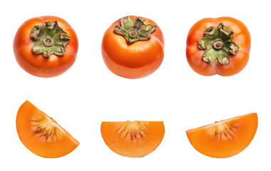 Wall Mural - Isolated PNG Persimmon fruit , GENERATIVE AI