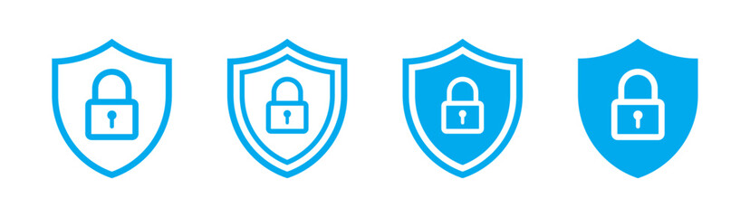Wall Mural - security shield icon set