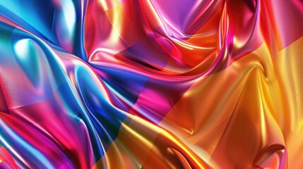 Wall Mural - colorful wavy shiny background