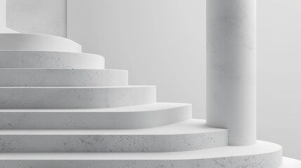 Wall Mural - simple  white stairs background 