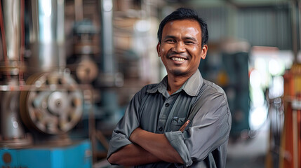 an engineer poses in front of his completed project.