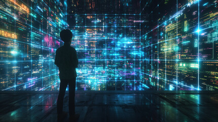 Poster - futuristic digital technology innovation concept illustration 