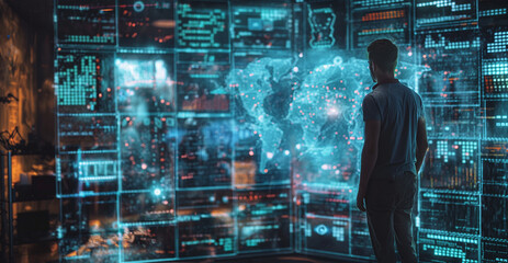 Poster - futuristic digital technology innovation concept illustration 