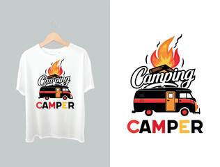 Wall Mural -  Camping T shirt design