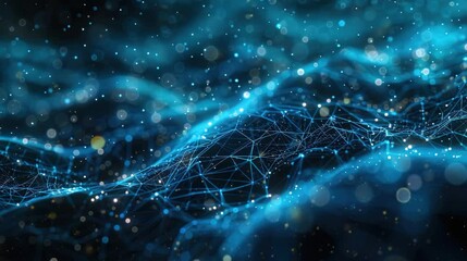 abstract digital networking, futuristic business concept visualization