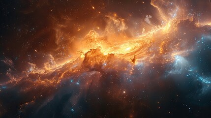Wall Mural - An abstract representation of the universe with galaxies, stars, and cosmic energy, evoking a sense of wonder and infinity.