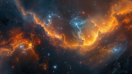 Wall Mural - An abstract representation of the universe with galaxies, stars, and cosmic energy, evoking a sense of wonder and infinity.