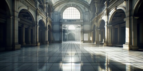 Fototapete - Grid-based layout techniques for architectural rendering