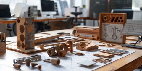 Fototapete - Industrial product prototyping and iteration in a studio