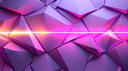 Wall Mural - neon line streaks across purple geometric background.