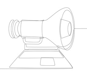 Poster - One continuous line of Laptop with Megaphone. Thin Line Illustration vector concept. Contour Drawing Creative ideas.