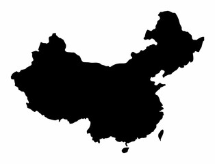Wall Mural - China silhouette map