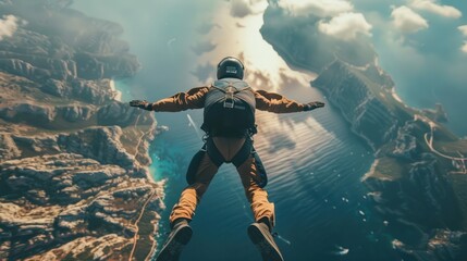 Wall Mural - sky diving