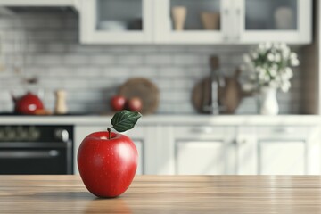 Wall Mural - apple fruit on the table by generative ai