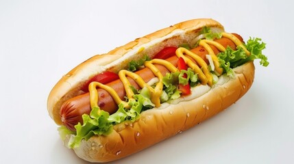 Wall Mural - Hot dog isolated on a white background