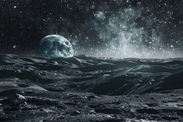 Aufkleber - moon over the sea