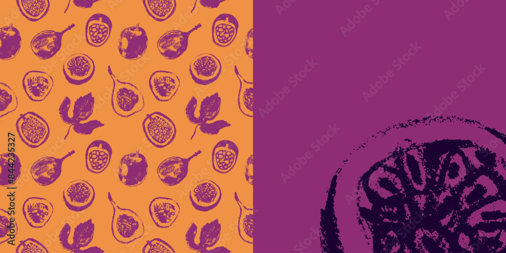 Passion fruit seamless pattern. Vector passion fruit background ...