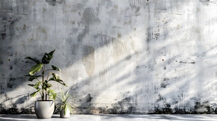 Canvas Print - Blank white grunge cement wall texture background, banner, interior design background, banner. 